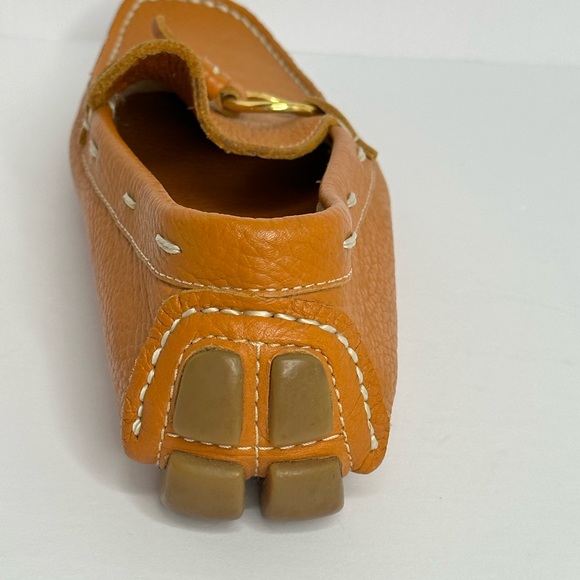 ERES Driving Moccasin Loafer size 7 Women Burnt Orange O Ring Accent - Picture 8 of 16